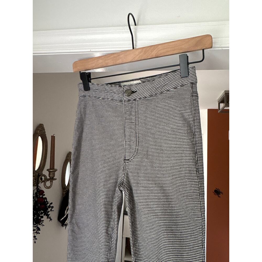 Free People Simone Houndstooth Pants Size 25 High Rise Skinny Black White - Picture 3 of 7